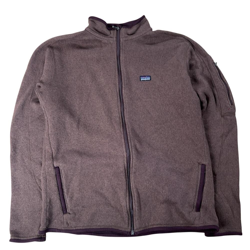 Patagonia Top Womens XL Brown Sherpa Lined Full Zip Sleeve Zip Pocket Fleece